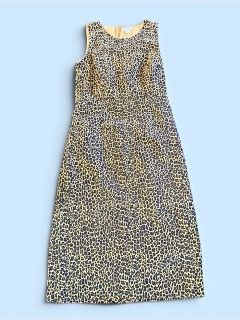 J. Crew Size 0 Animal Print Lined Sheath Dress. Faux Suede Sleeveless